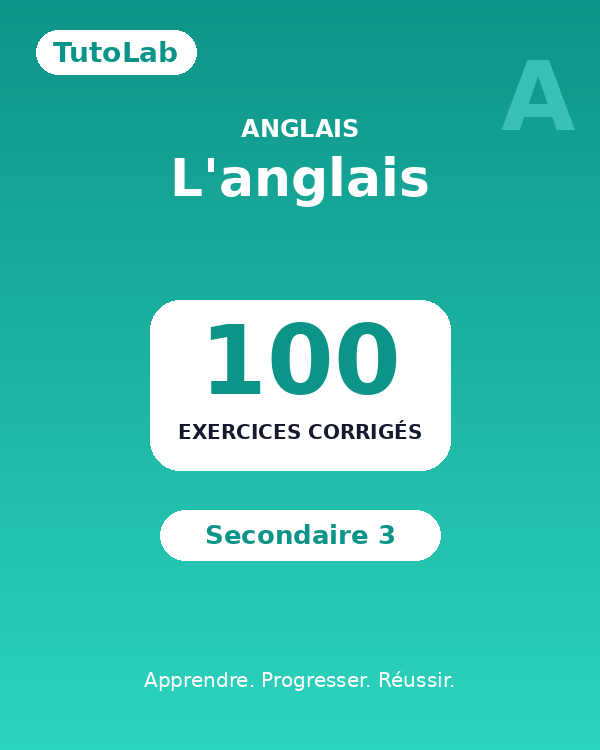 Couverture du cahier L'anglais — Secondaire 3