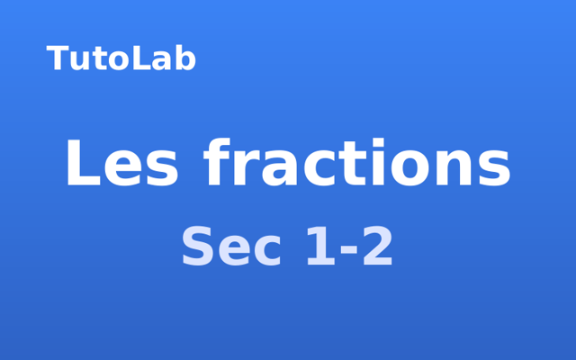 Couverture du cahier Les fractions