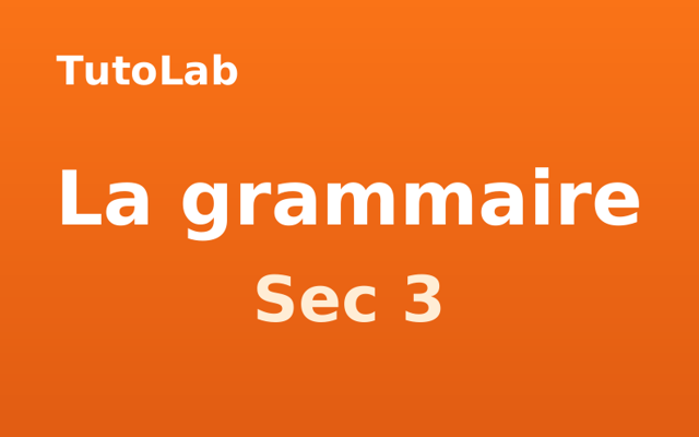 Couverture du cahier La grammaire — Secondaire 3