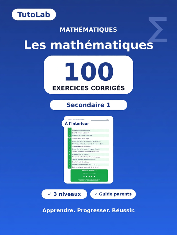 Couverture du cahier Les mathématiques — Secondaire 1