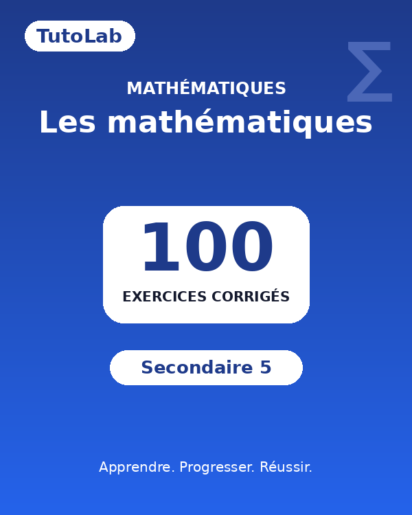 Couverture du cahier Les mathématiques — Secondaire 5